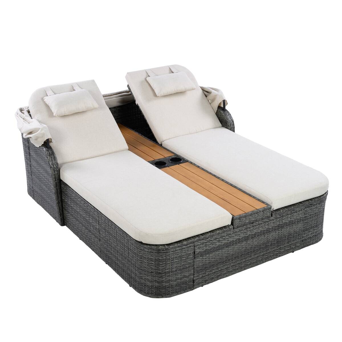 POCOline Gartenliege beige Stahl