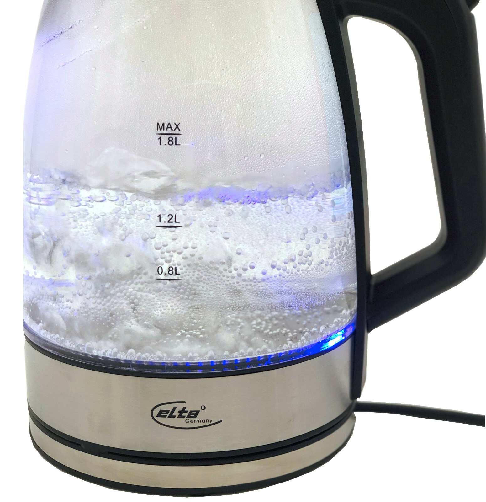 Elta Wasserkocher WK-2200.1 Edelstahl schwarz Glas ca. 1,8 l