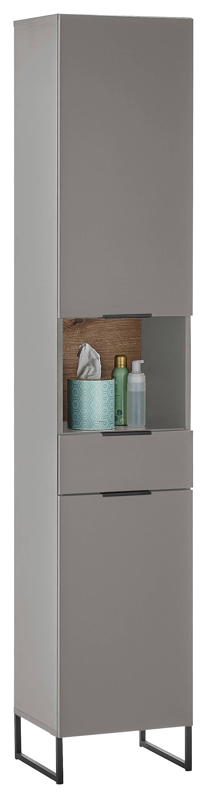 Hochschrank Denver grau matt Eiche Evoke Coast Nachbildung B/H/T: ca. 38x195x32 cm Hochschrank Denver grau matt Eiche Evoke Coast Nachbildung B/H/T: ca. 38x195x32 cm