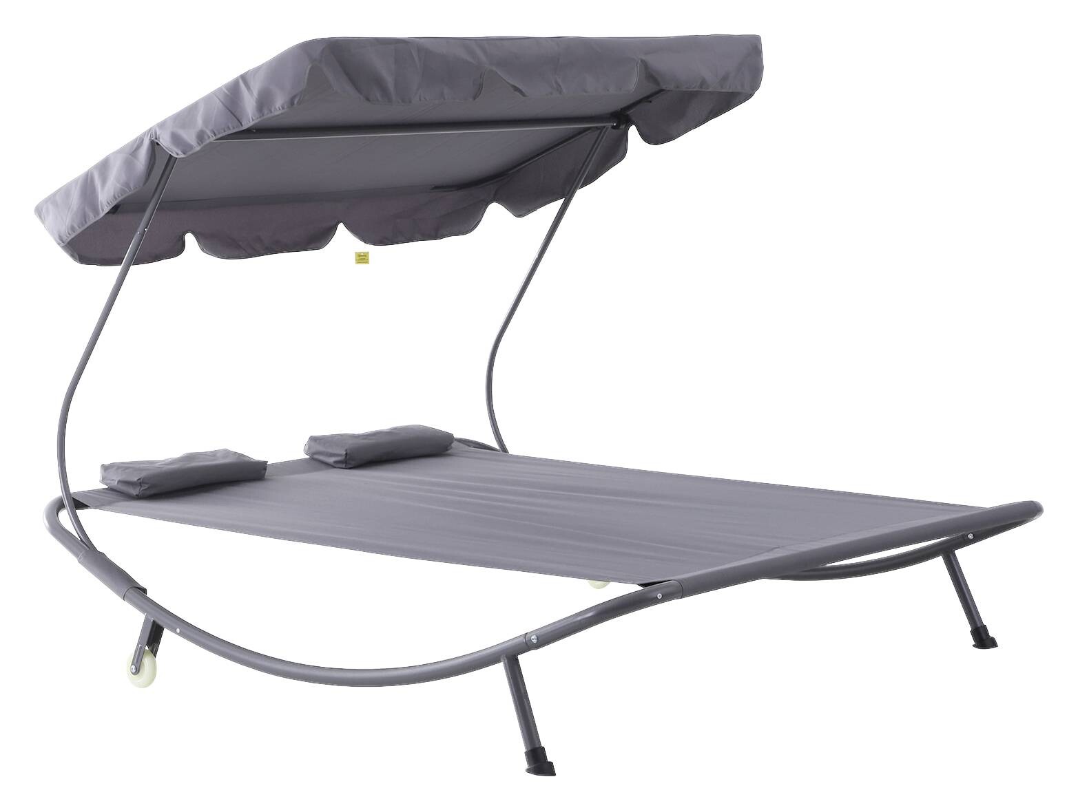 Outsunny Doppelliege grau Stahl B/H/L: ca. 170x134x200 cm
