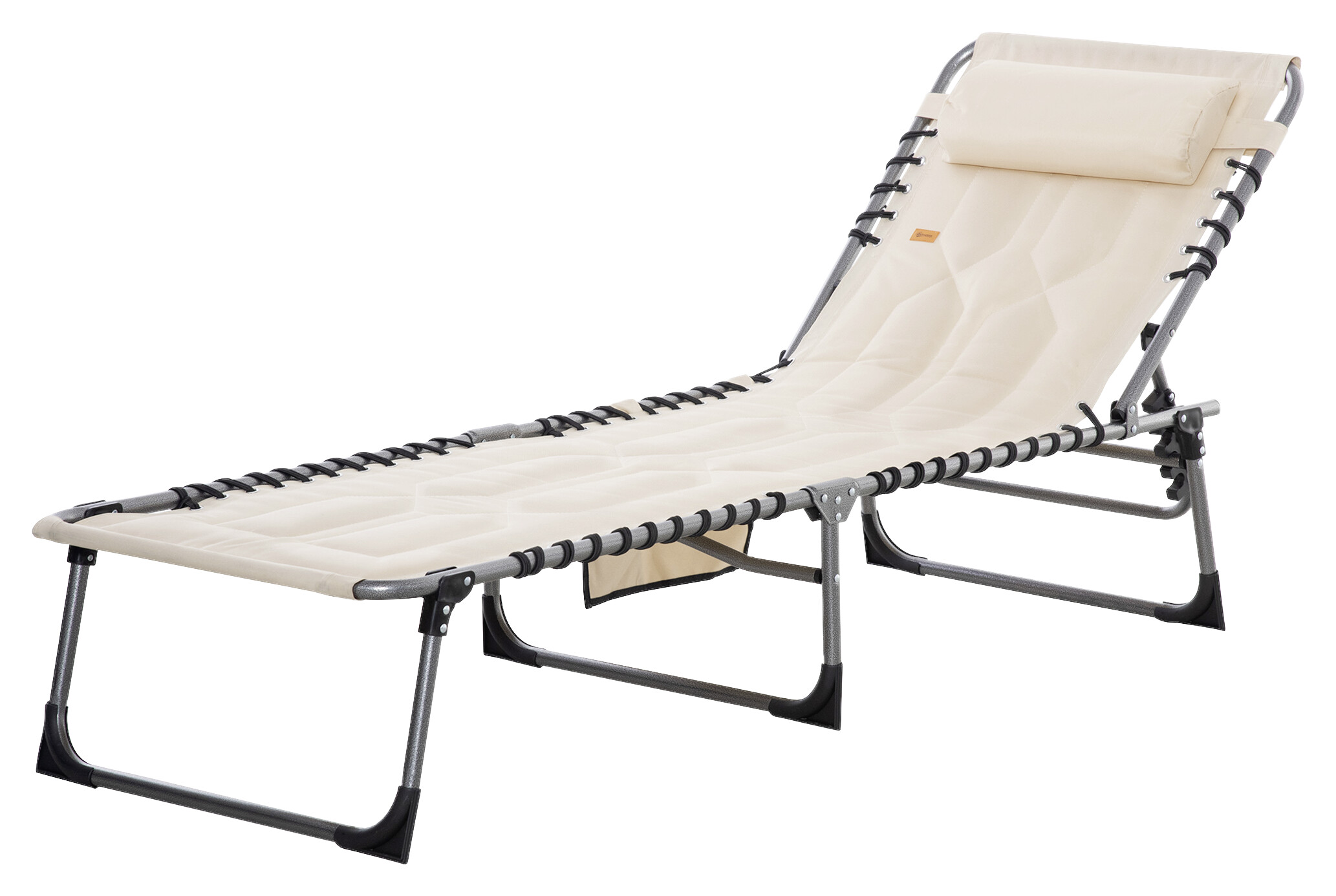 Outsunny Sonnenliege beige Polyester B/H/L: ca. 57x30x188 cm