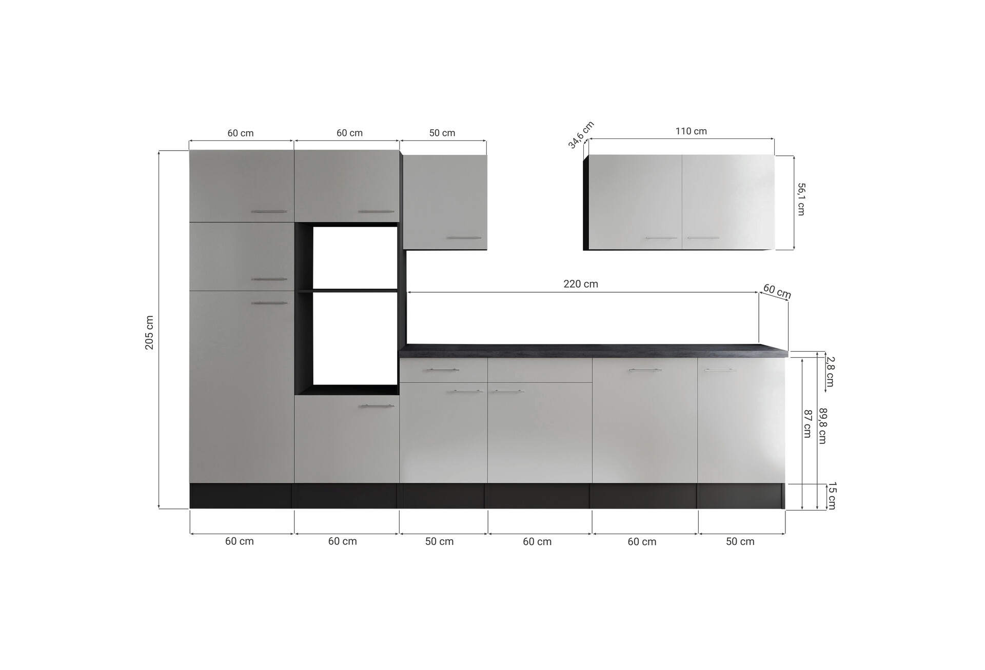 Küchenblock Oliver B/H/T: ca. 340x205x60 cm