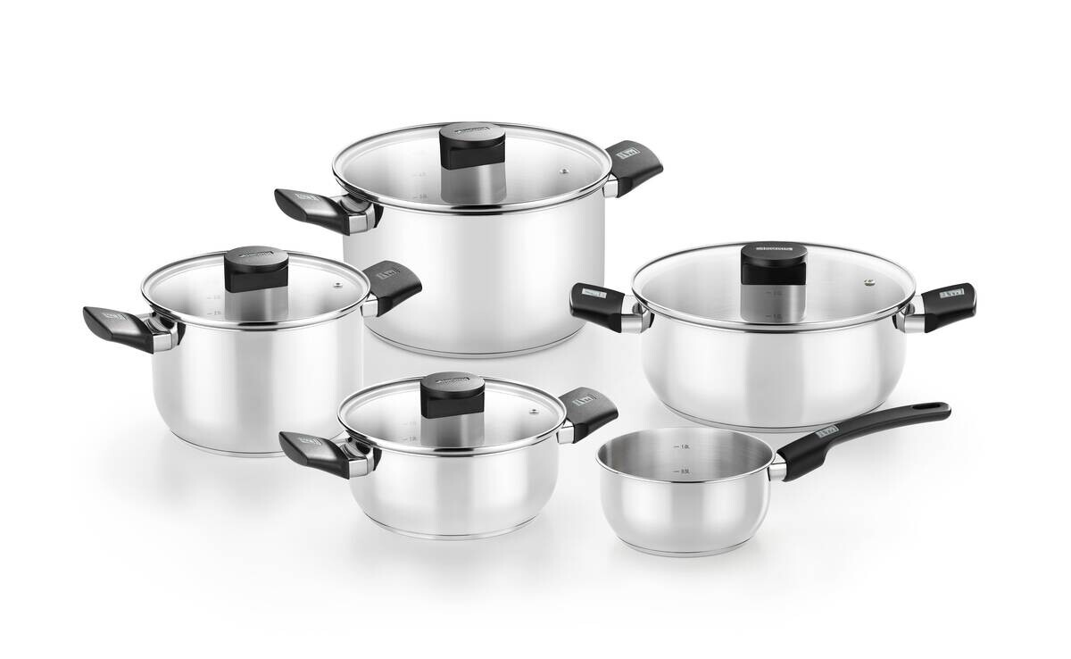 Monix Topfset Elite silber Edelstahl 5 tlg.