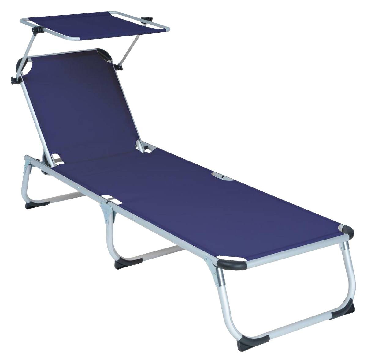 VCM Sonnenliege blau Aluminium B/H/L: ca. 57x30x187 cm