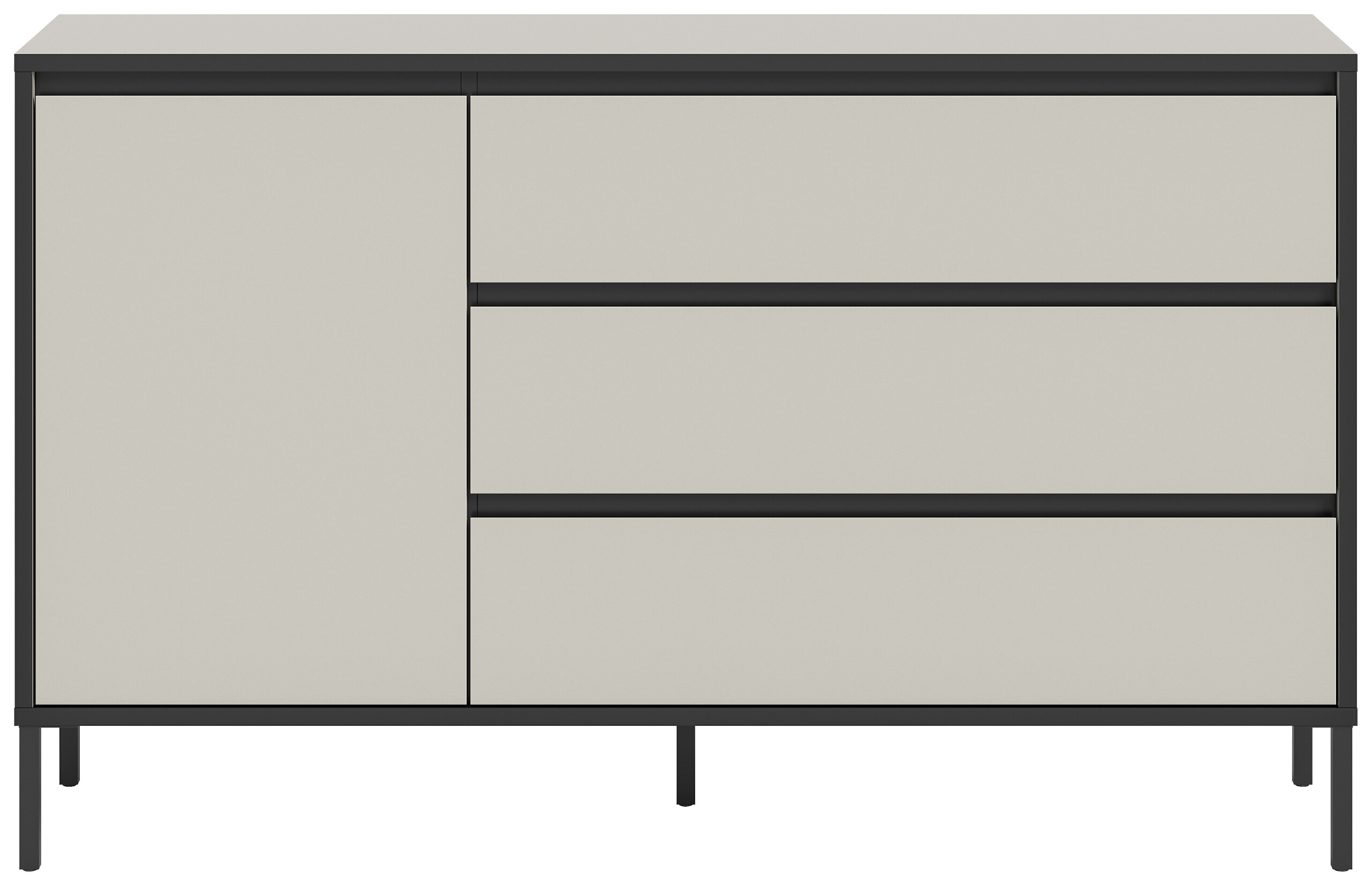 Sideboard Tron Kaschmirgrau Nachbildung schwarz B/H/T: ca. 136x83x38 cm