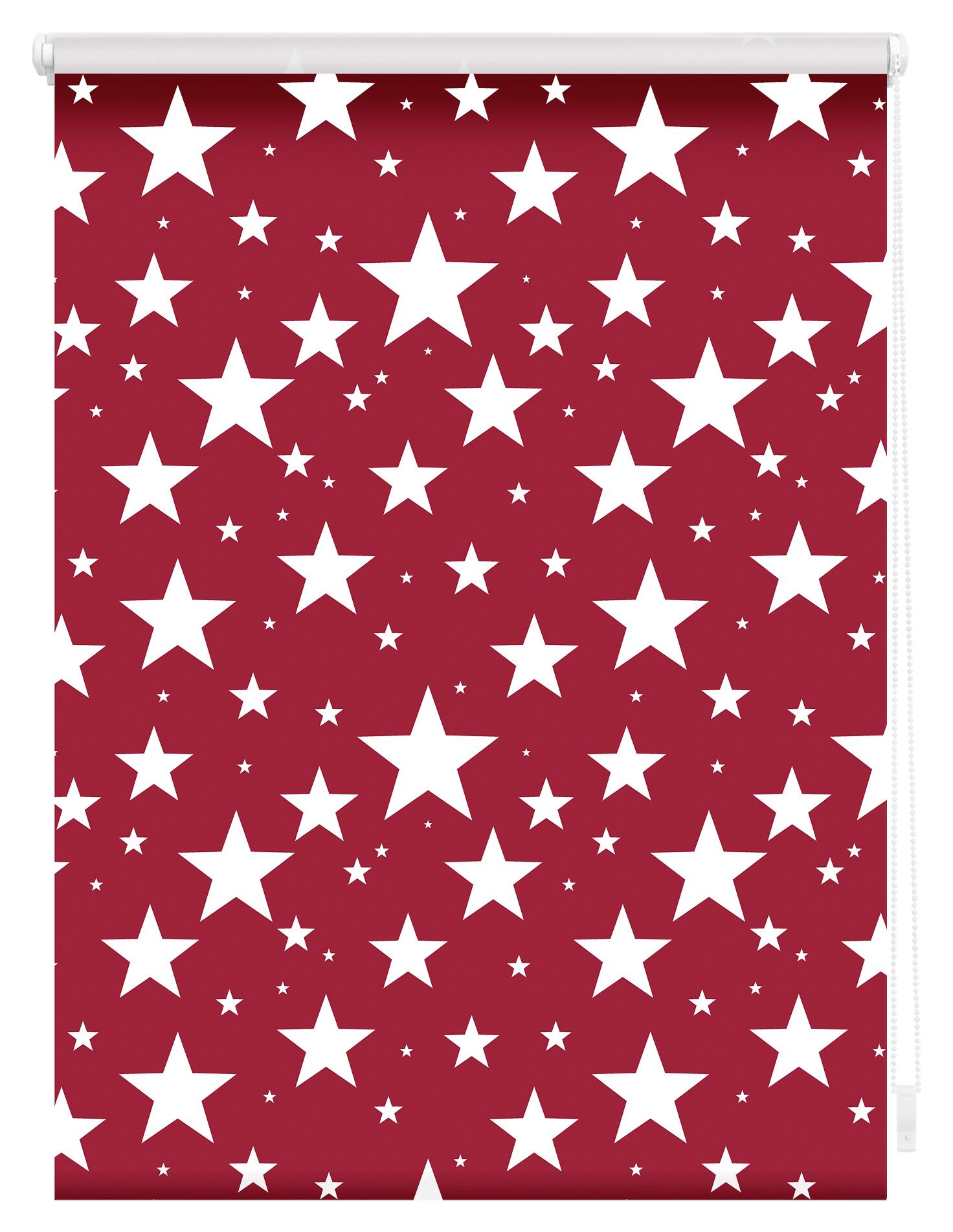 LICHTBLICK Verdunkelungsrollo Sterne rot B/L: ca. 45x150 cm