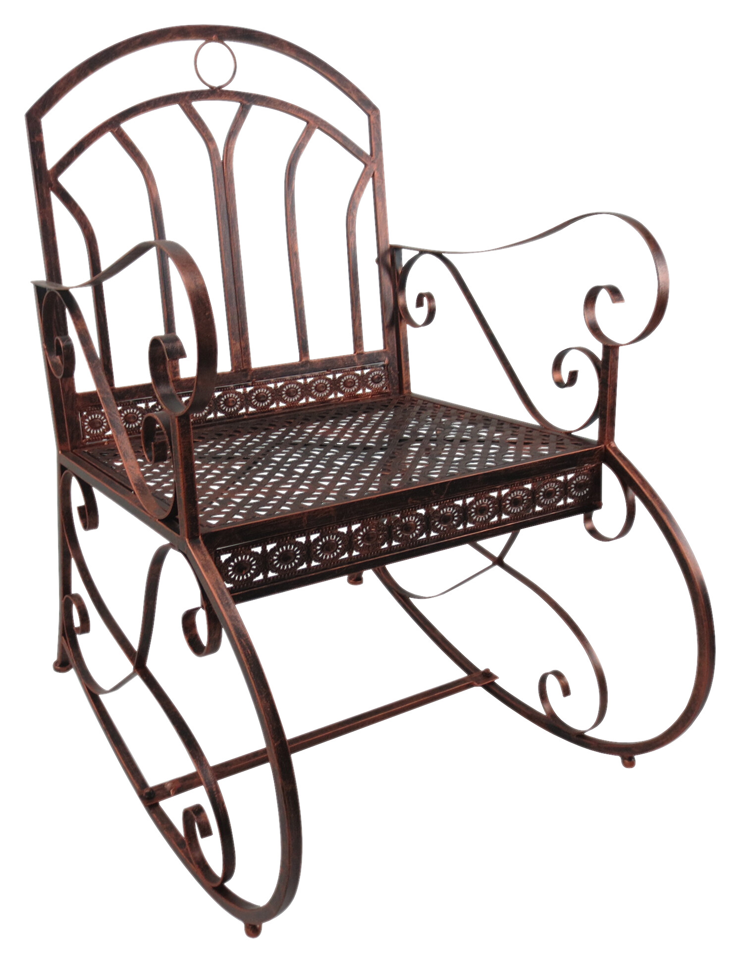 Outsunny Schaukelstuhl bronze Metall B/H/T: ca. 59x96x73 cm