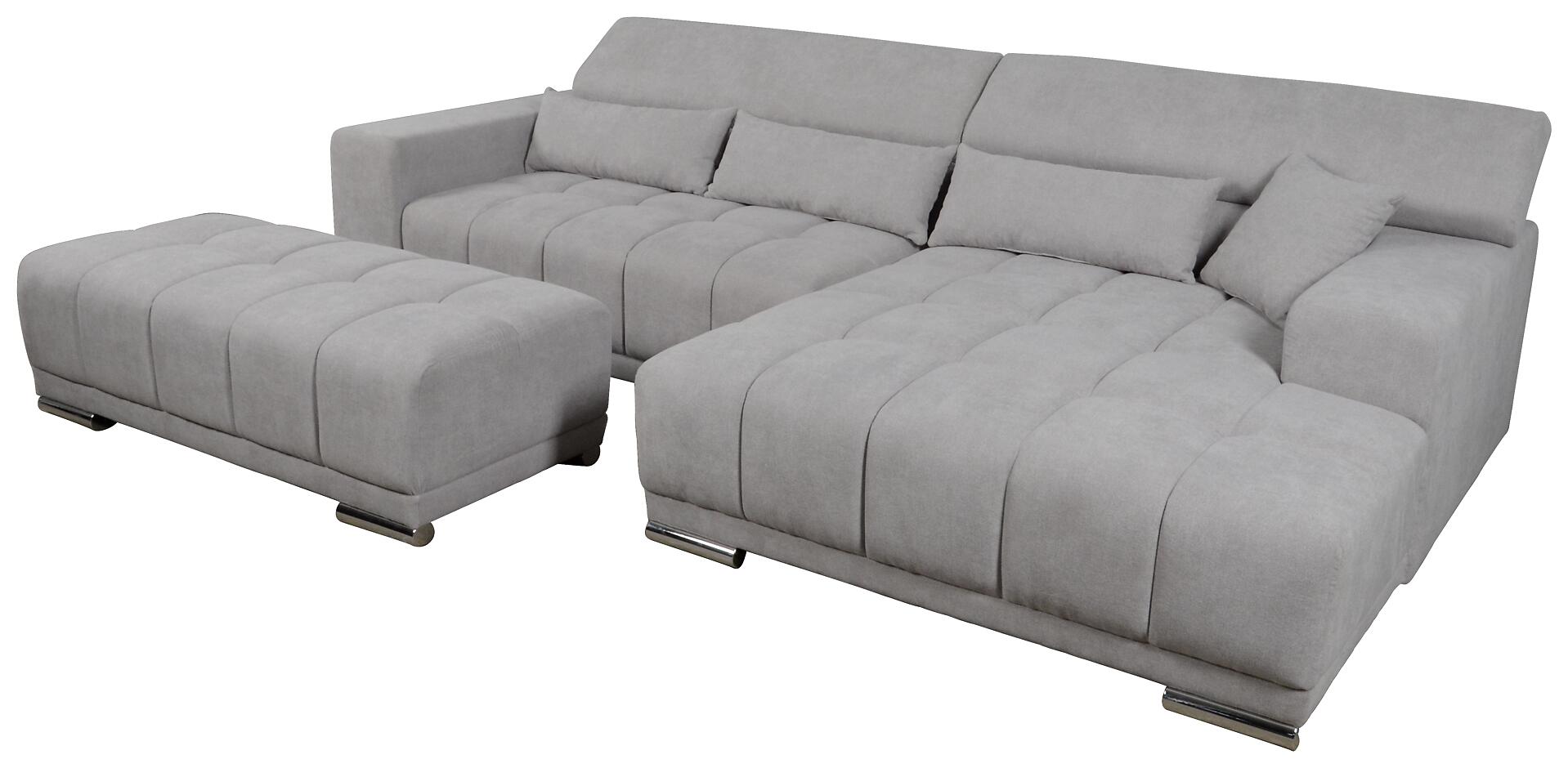Ecksofa hellgrau Microfaser B/H/T: ca. 310x95x171 cm