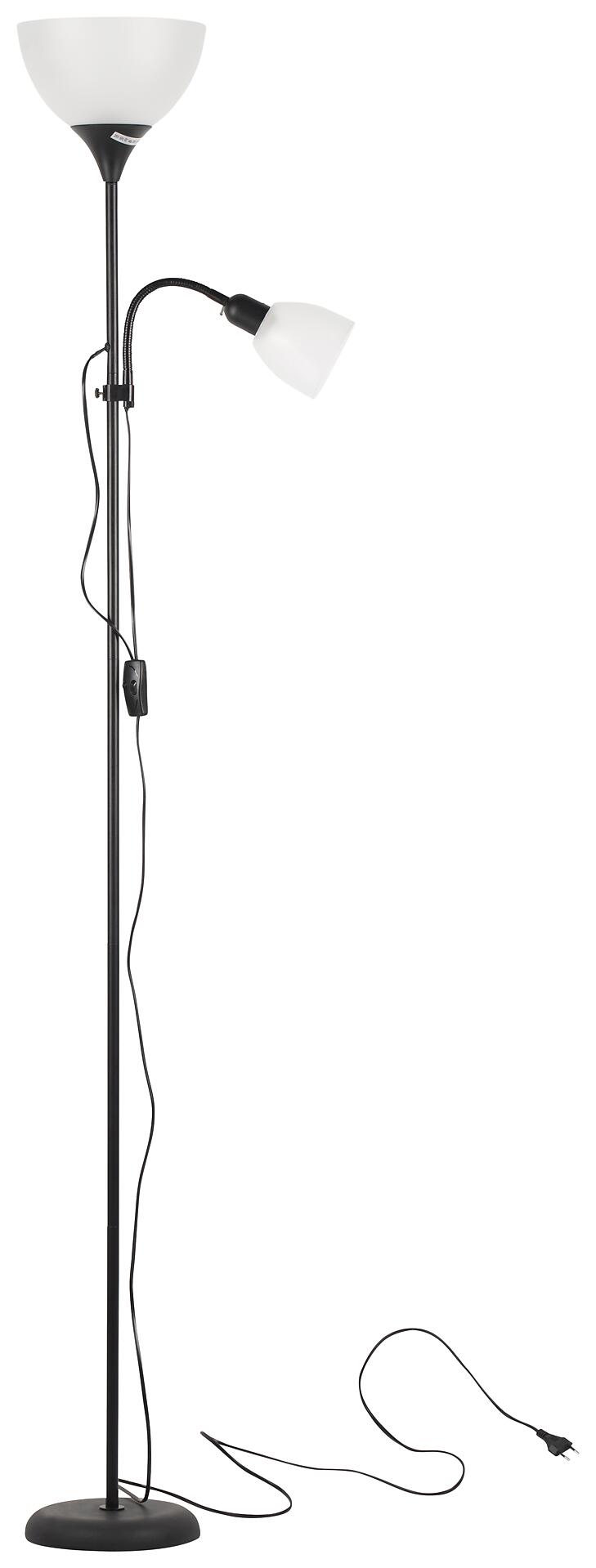 Sensation Deckenfluter Biro Promo schwarz weiß Metall Kunststoff H: ca. 180 cm E27 2 Brennstellen