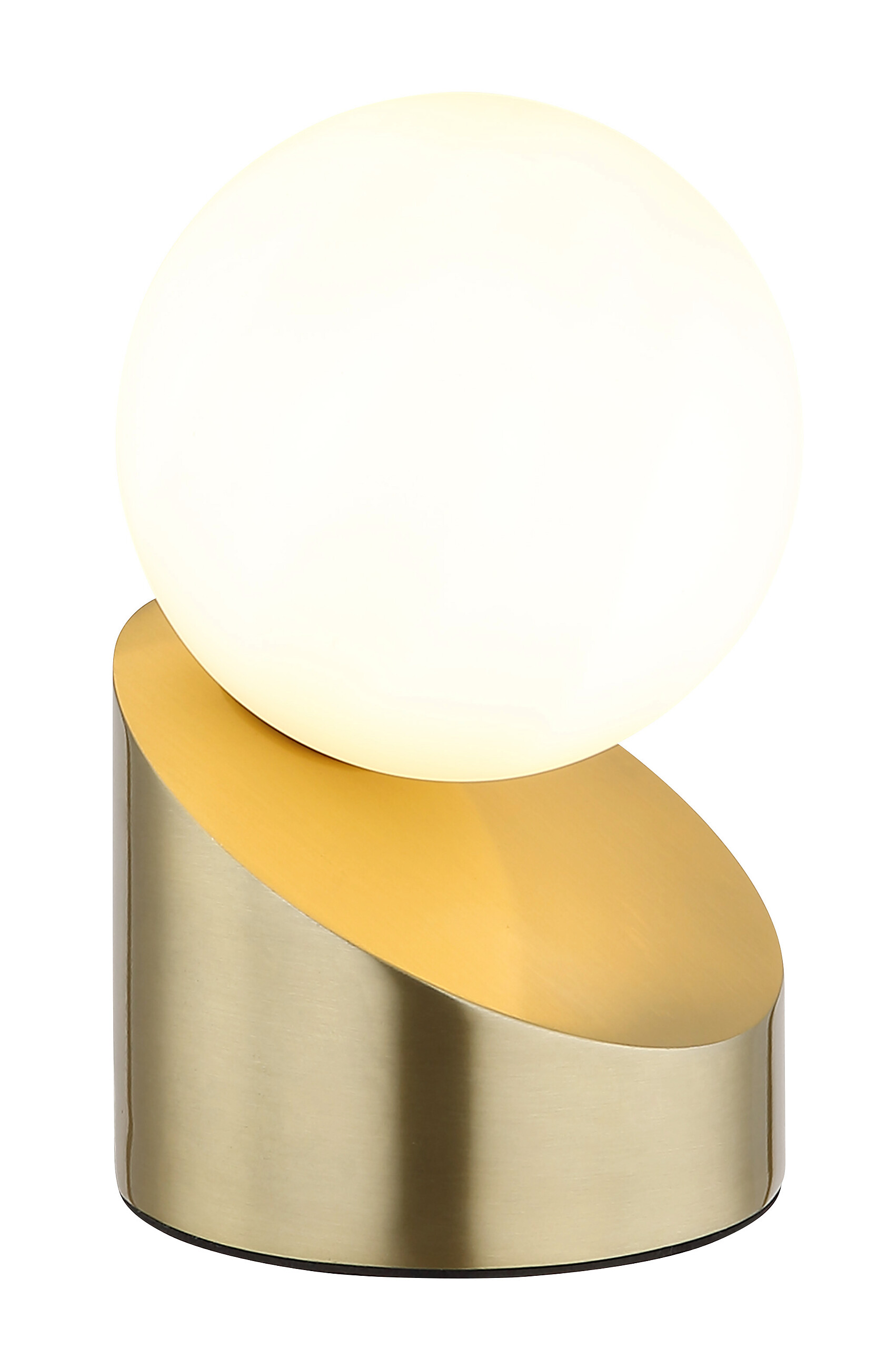 GLOBO Tischleuchte messing champagner Opal Glas Metall H/D: ca. 16x10 cm 1 Brennstellen