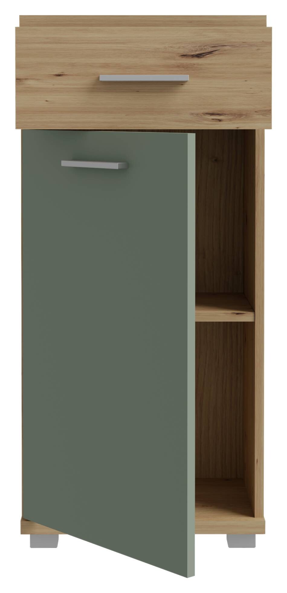 Badkommode Eiche Artisan Nachbildung salbei B/H/T: ca. 40x88x29 cm