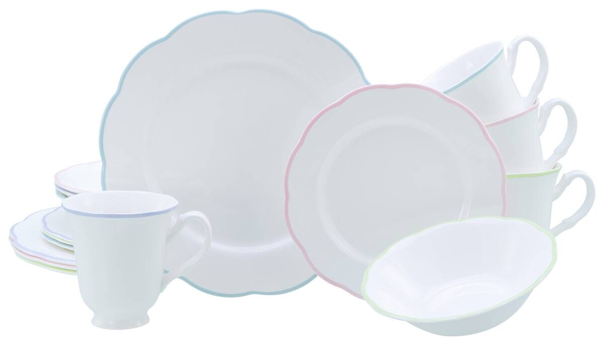 Kombiservice weiß Steingut 16 tlg.