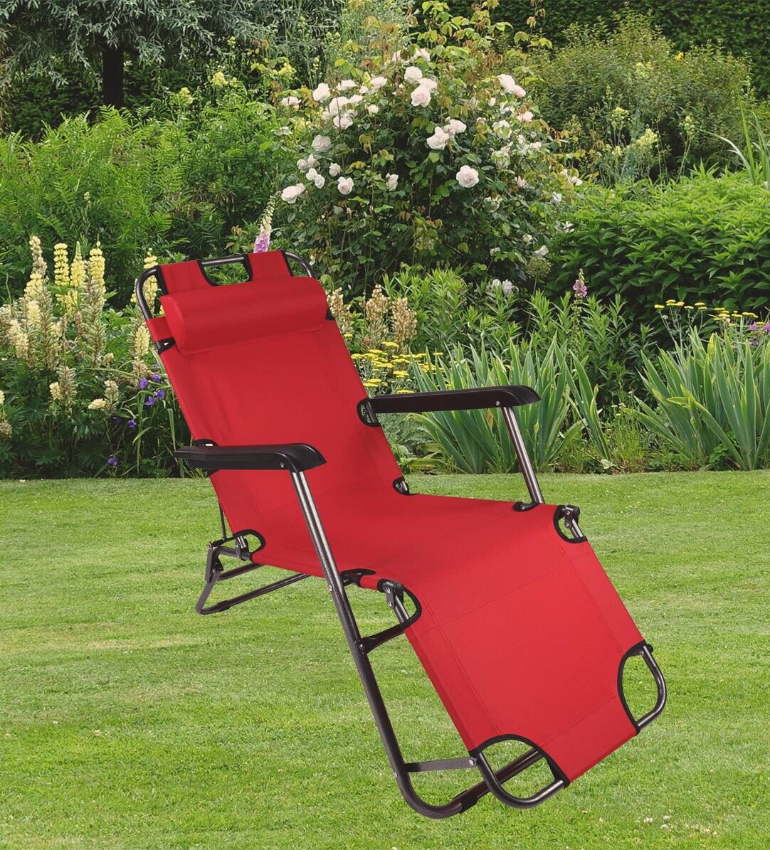 VCM Relaxliege Maltosa rot Textilene