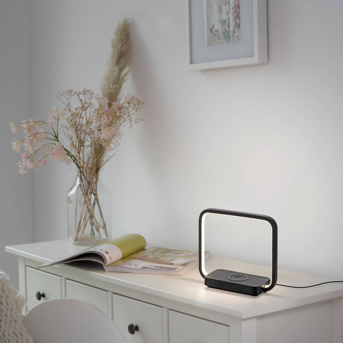 Just Light Tischleuchte Omari schwarz B/H/L: ca. 8x17,5x19,5 cm