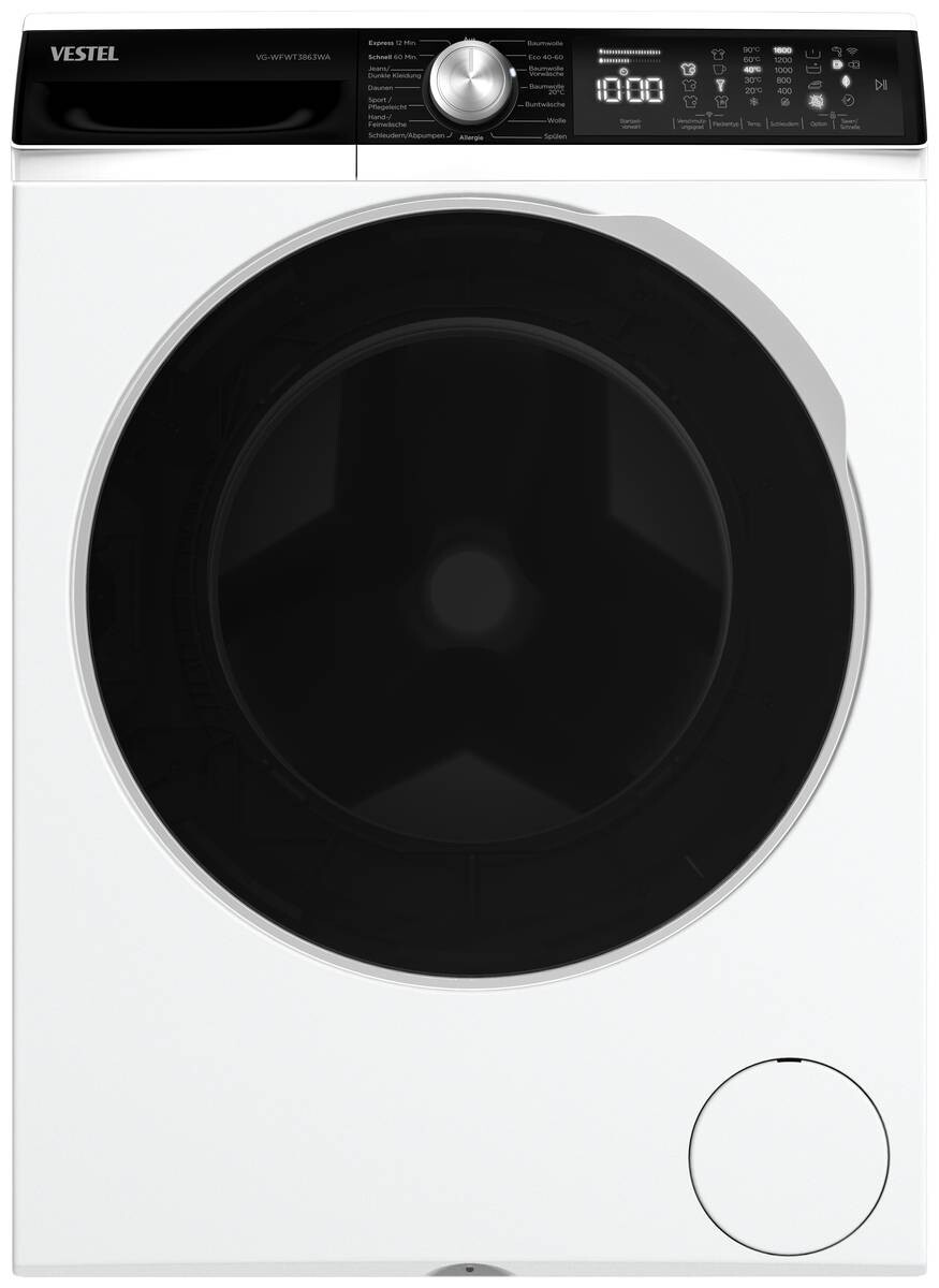 VESTEL Waschmaschine VG-WFWT3863WA weiß B/H/T: ca. 59,7x84,5x55,7 cm ca. 8 kg