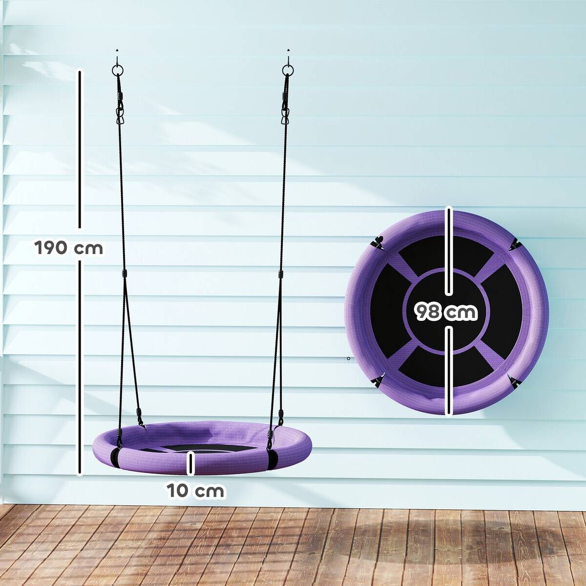 AIYAPLAY Kinderschaukel schwarz B/H/L: ca. 98x190x98 cm