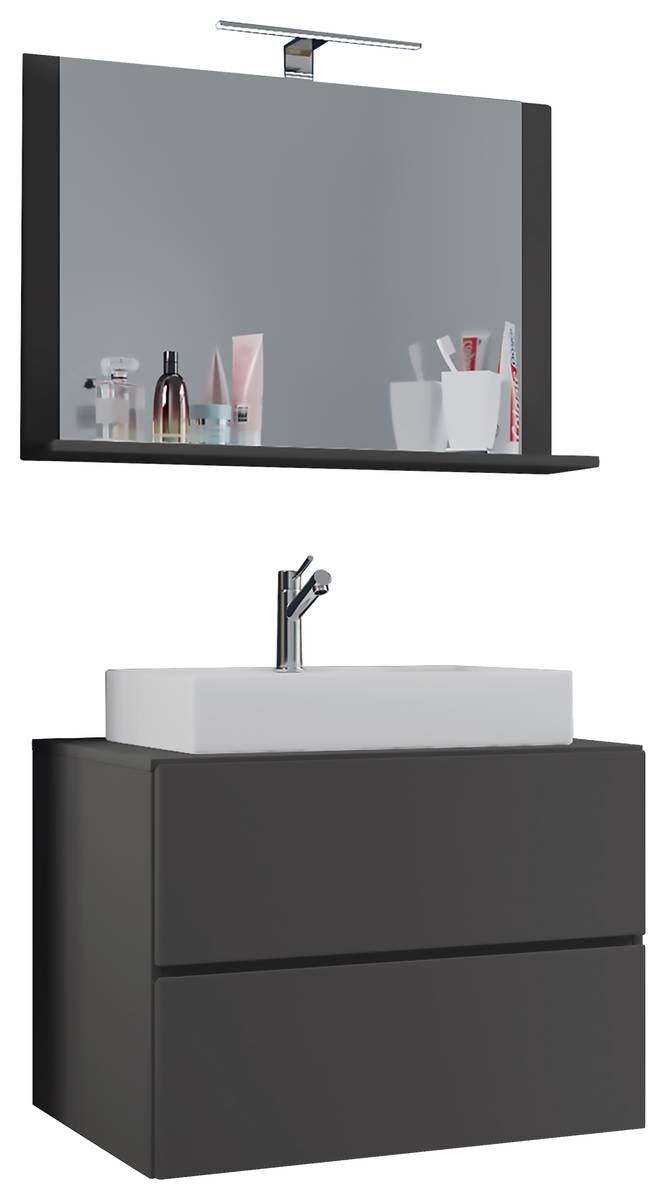 Waschplatz 3tlg-Lendas weiß anthrazit B/H/T: ca. 60x52x52 cm
