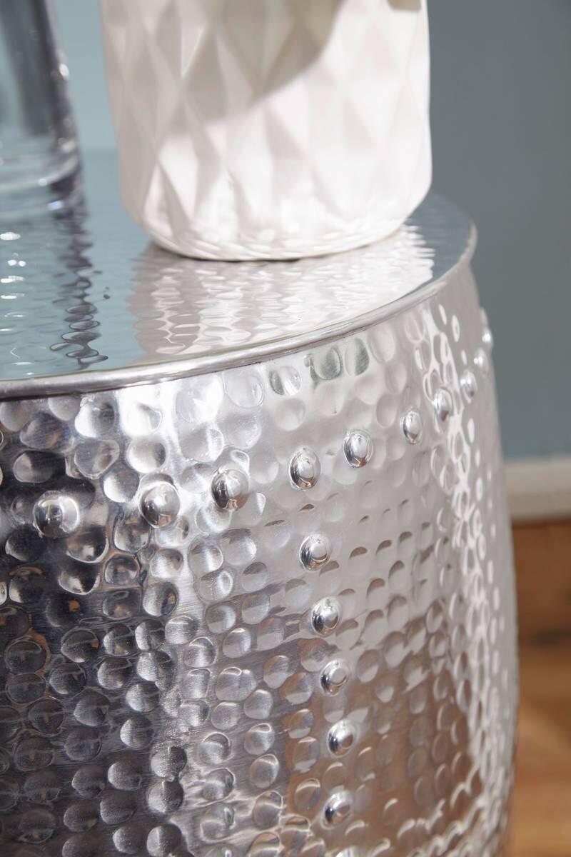 Beistelltisch silber Aluminium B/H/T: ca. 42x49x42 cm