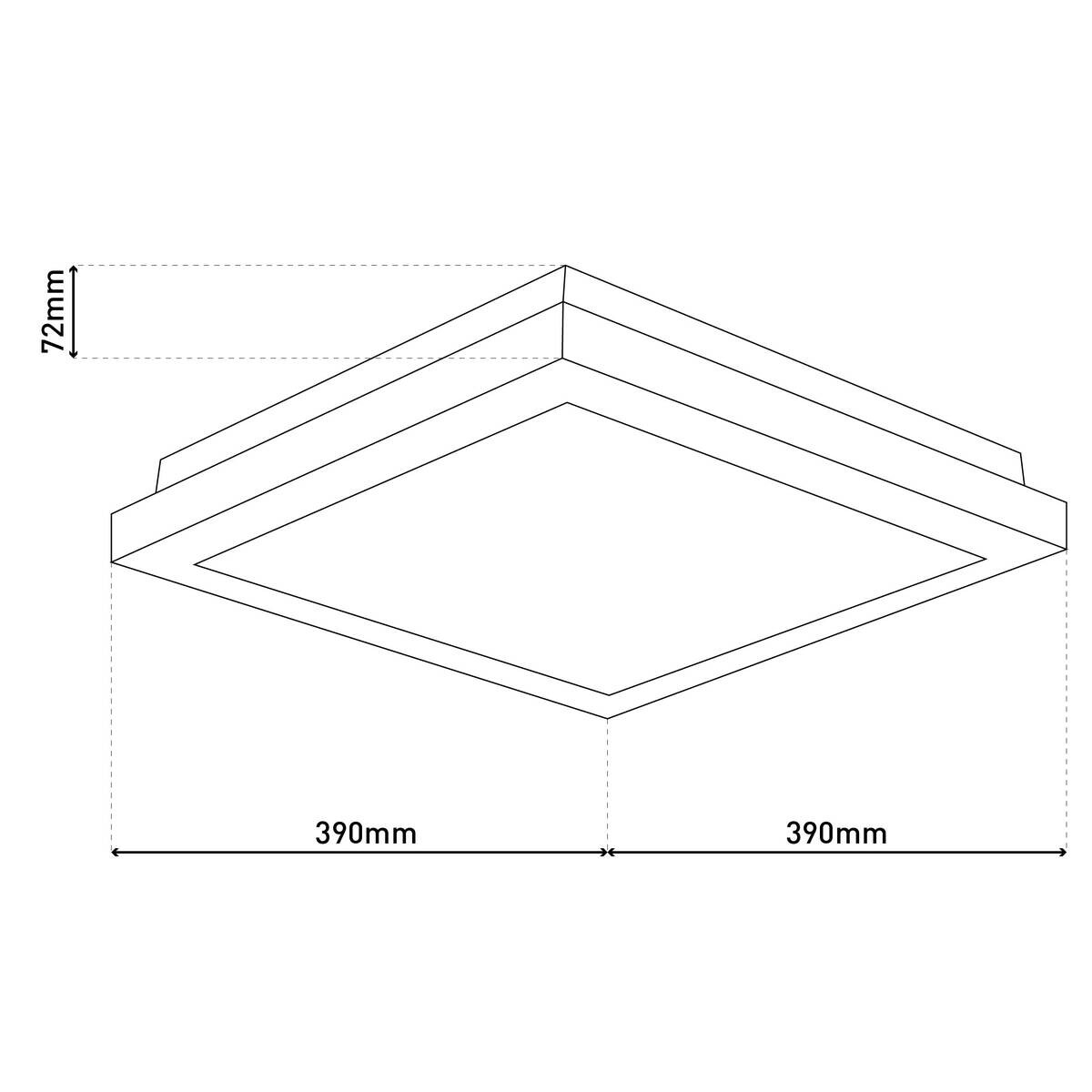 Näve Leuchten Deckenleuchte 1200931 transparent Metall Kunststoff B/H/T: ca. 39x7,2x39 cm null 1 Brennstellen