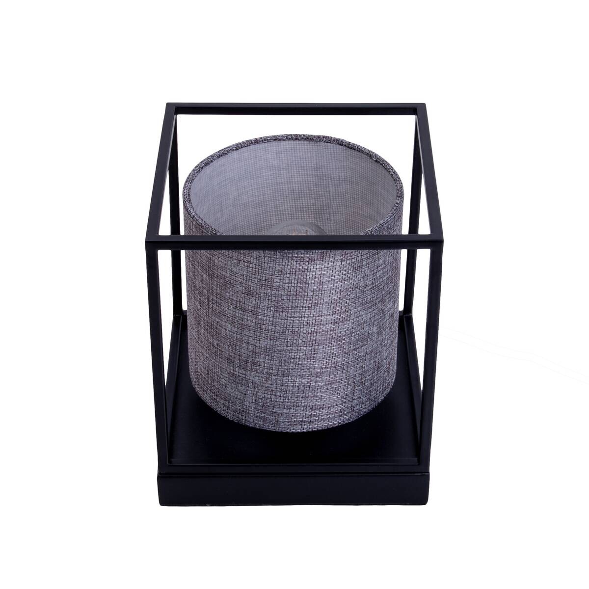 Näve Leuchten Tischleuchte 3190516 grau Metall Textil B/H/T: ca. 15x17x15 cm E14 1 Brennstellen