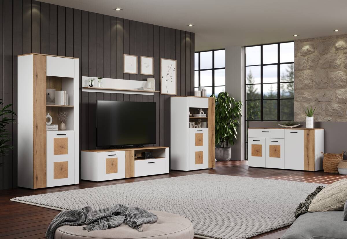 Sideboard Vitoria weiß Eiche Evoke Coast Nachbildung B/H/T: ca. 150x83x42 cm