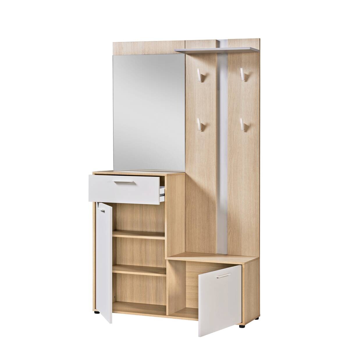 Kompaktgarderobe Borneo Eiche Nachbildung Eiche Kaschmirgrau Nachbildung B/H/T: ca. 112x197x35 cm