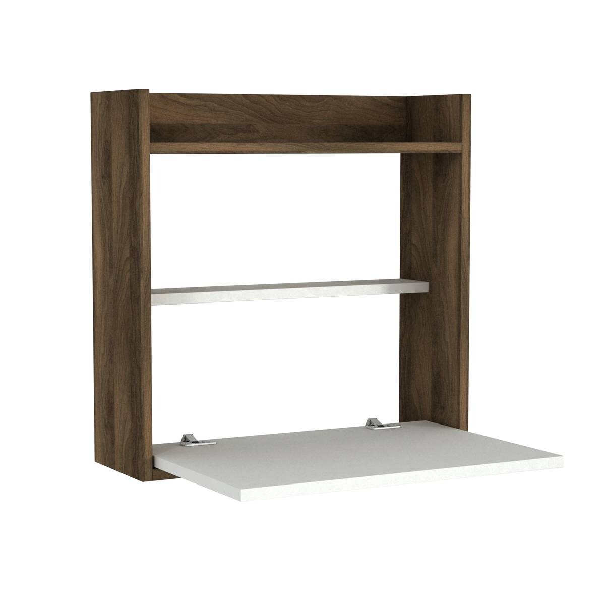 Schreibtisch Laptop weiß walnuss Nachbildung B/H/T: ca. 60x60x20 cm