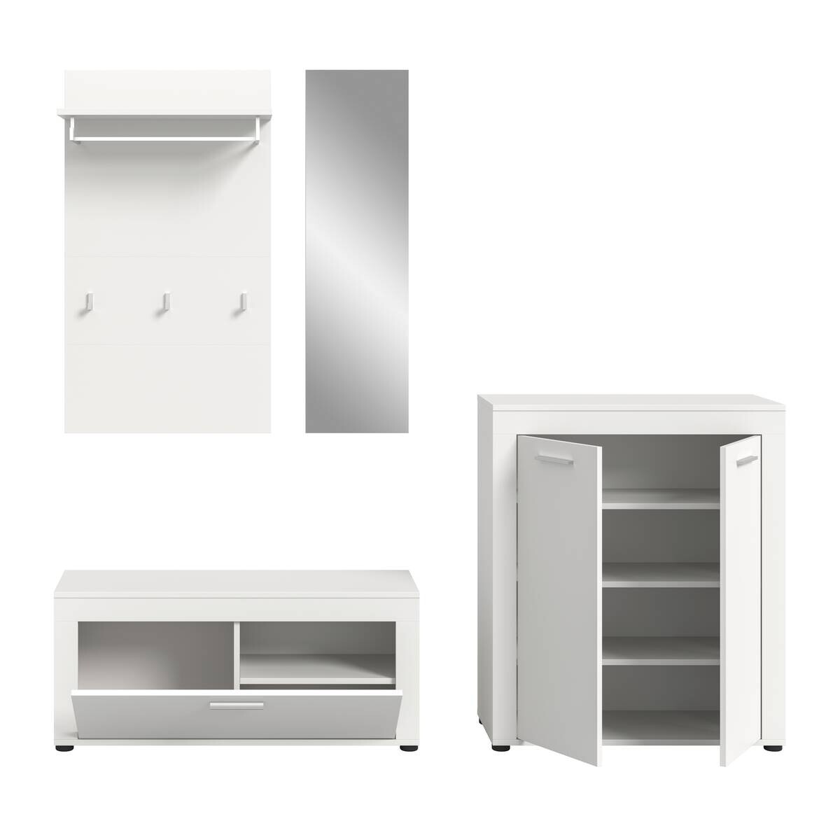 Garderobe JAM weiß B/H/T: ca. 200x191x35 cm