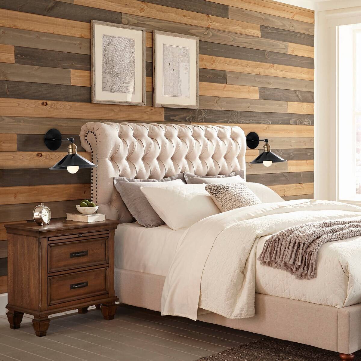 Opviq Wandleuchte schwarz Metall B/H/L: ca. 30x18x24 cm E27 1 Brennstellen