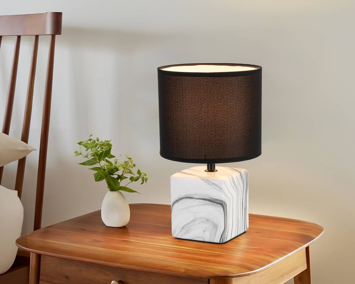 Nolo Tischleuchte Shelly weiß Keramik B/L: ca. 19x31 cm E27 1 Brennstellen