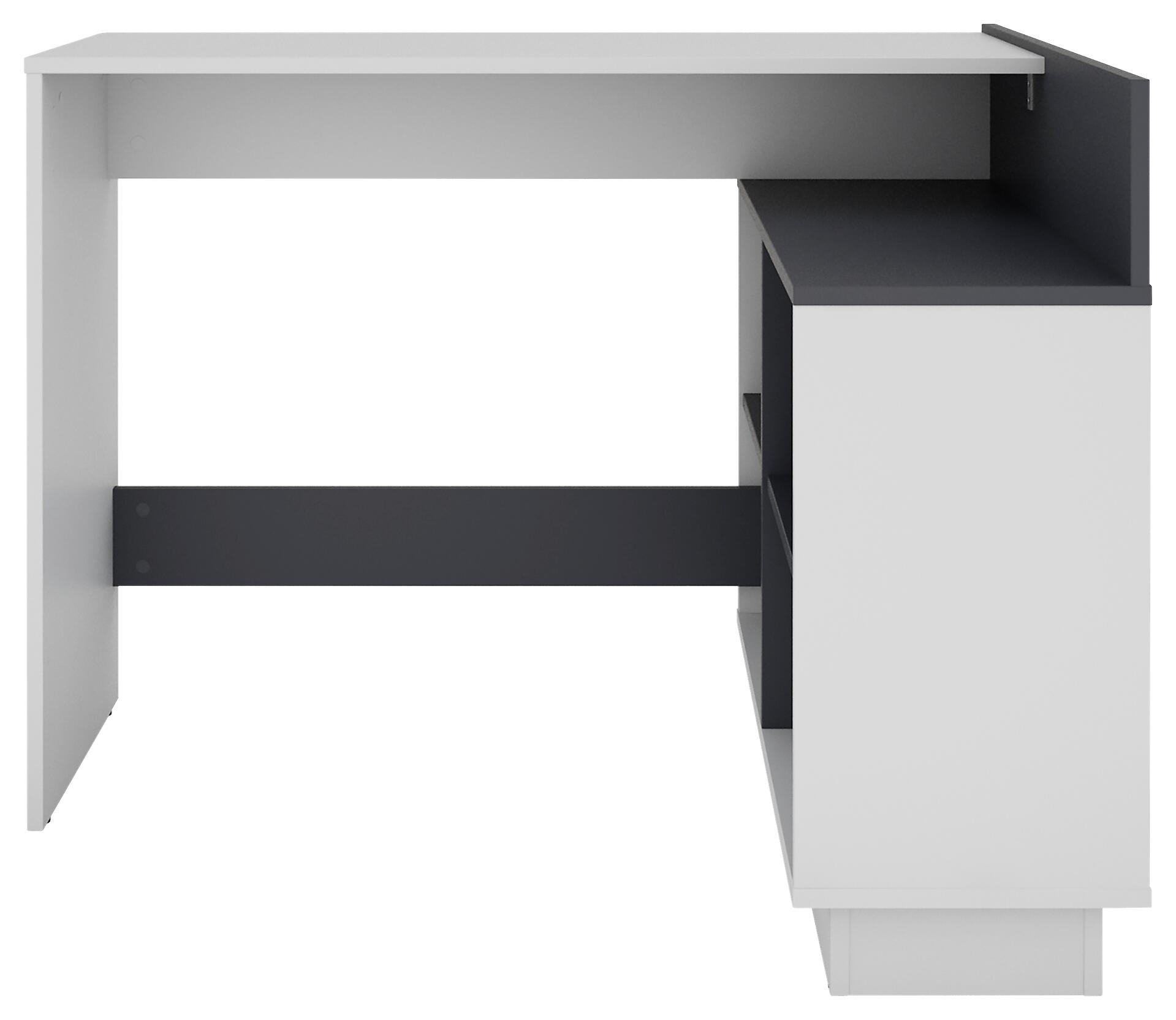 Eckschreibtisch BERNI weiß Graphit B/H/T: ca. 102x77,5x80 cm