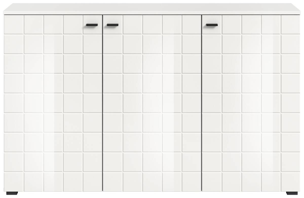 Sideboard Monte weiß weiß Hochglanz B/H/T: ca. 138x86x37 cm