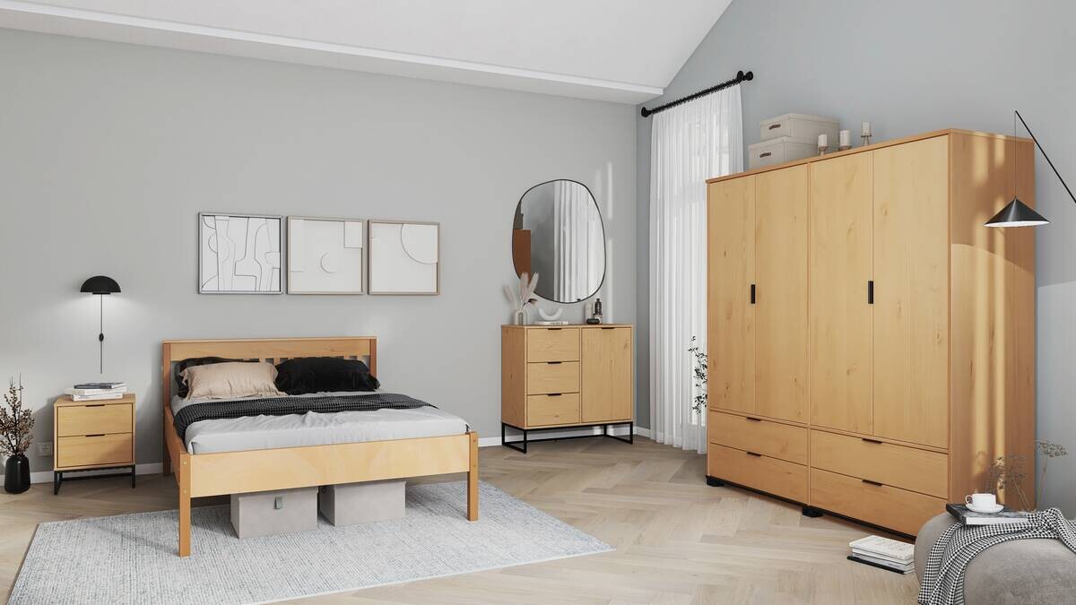 Kommode Vivo 1T3S Oak lackiert B/H/L: ca. 45,3x80x100,9 cm