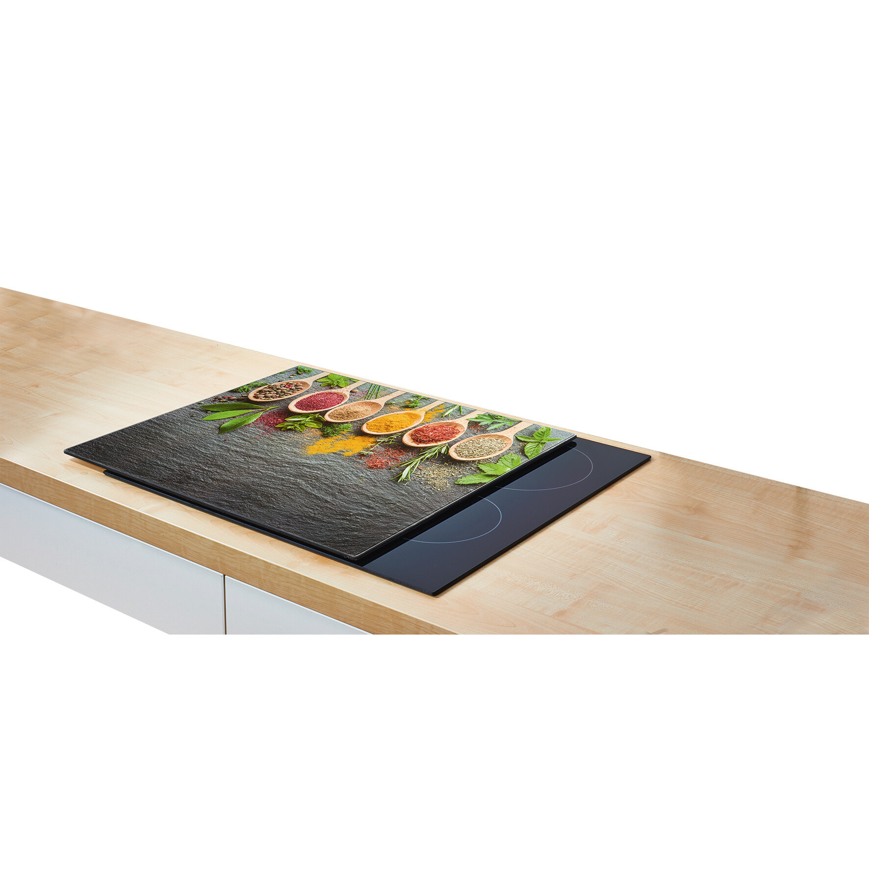 Zeller Herdblende-/Abdeckplatte Spices anthrazit Glas B/H/L: ca. 50x0,8x56 cm