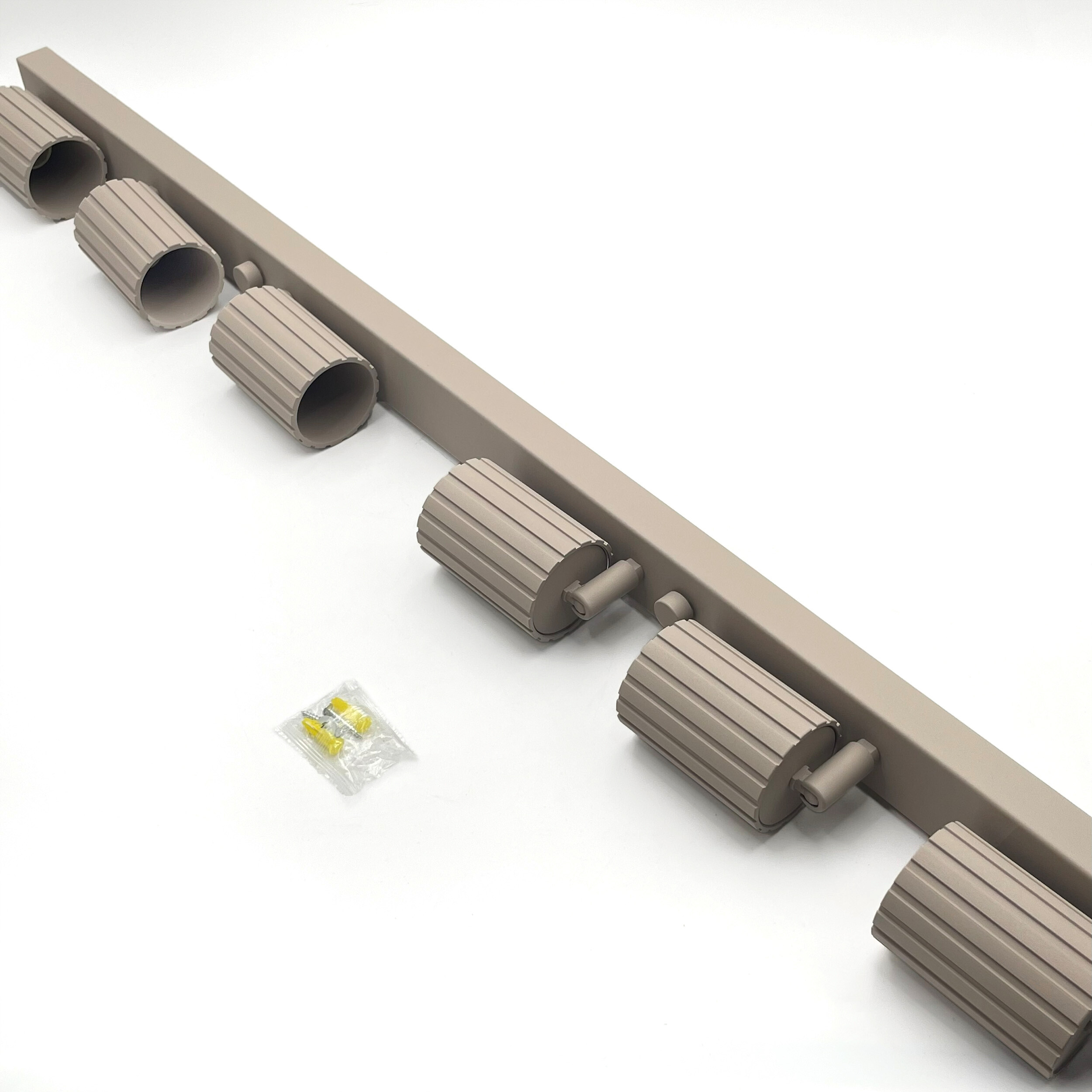 Lamkur Strahler Prisma beige Stahl B/H/L: ca. 6,5x16,5x117 cm 6 Brennstellen