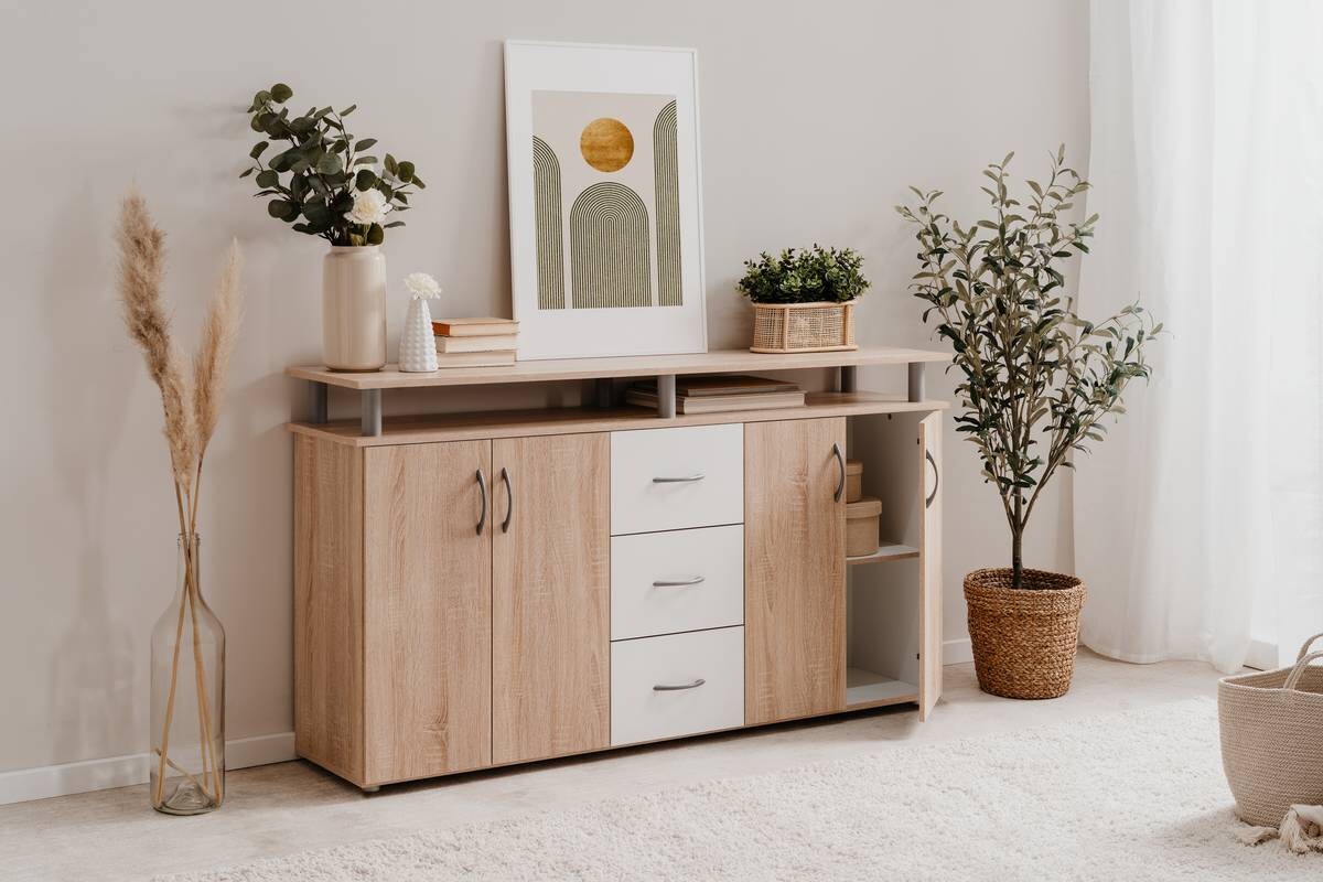 Megakommode Nevada Eiche Sonoma Nachbildung B/H/T: ca. 155x84x35 cm Megakommode Nevada Eiche Sonoma Nachbildung B/H/T: ca. 155x84x35 cm