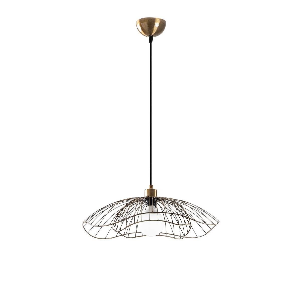 Opviq Pendelleuchte Farac bronze Eisen B/H/T/L/D: ca. 50x111x50x50x50 cm E27 1 Brennstellen