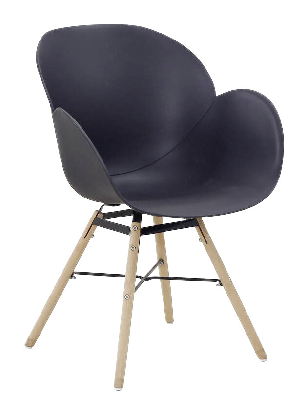 Stuhl Amalia 100 2er schwarz Kunststoff B/H/T: ca. 59x83,5x57,5 cm