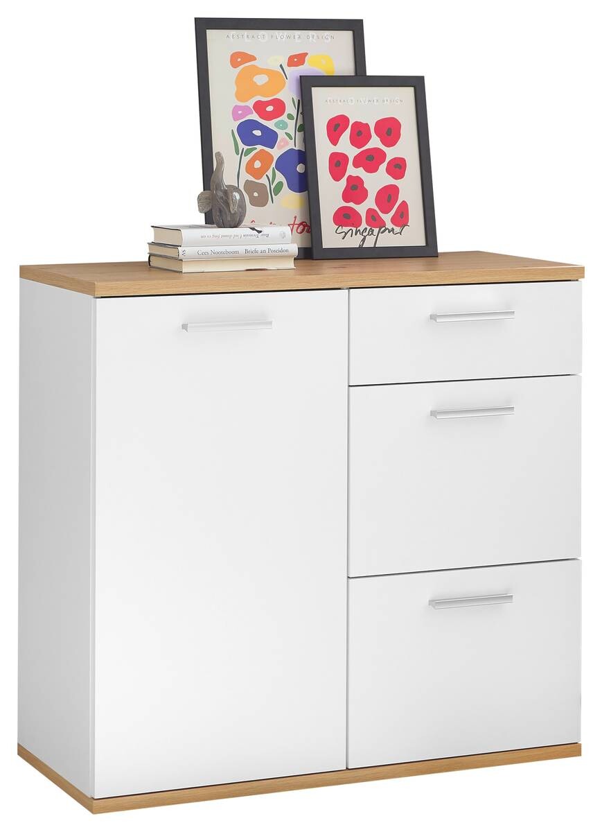 Kommode BC 1035 weiß Eiche Artisan Nachbildung B/H/T: ca. 96x86x38 cm