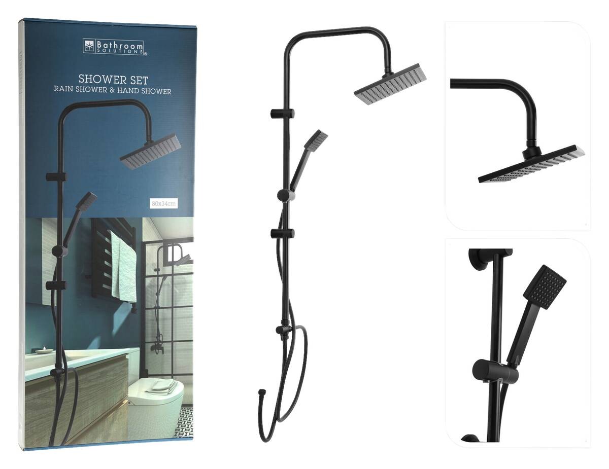 Duschsystem schwarz B/H/L: ca. 20x20x150 cm