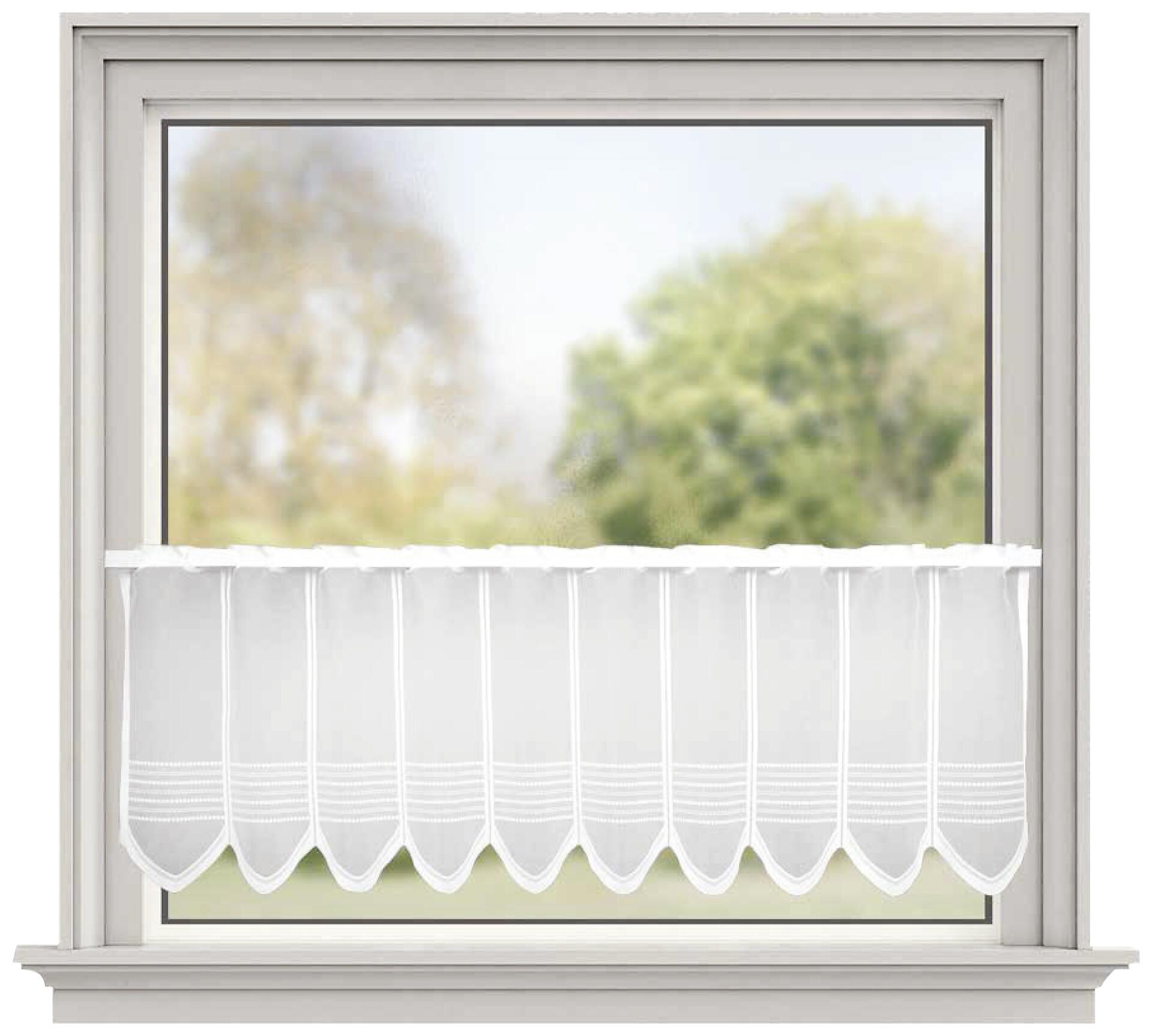 Sensation Scheibengardine weiß B/L: ca. 200x45 cm