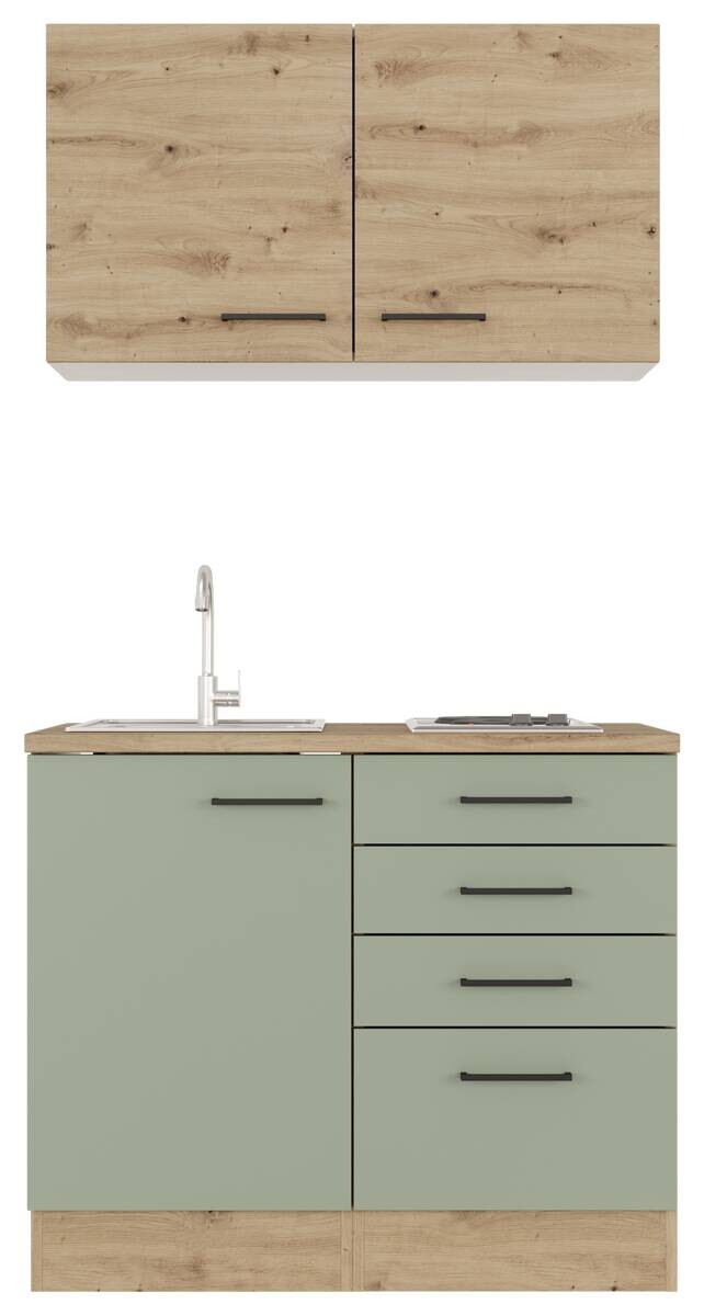 Küchenblock Cara grün B/H/T: ca. 100x200x60 cm