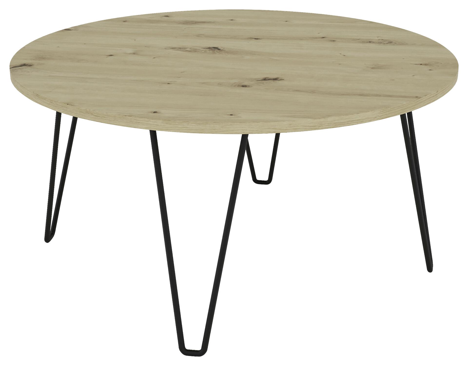 byLIVING Couchtisch FLAIR Eiche schwarz Holzwerkstoff Metall