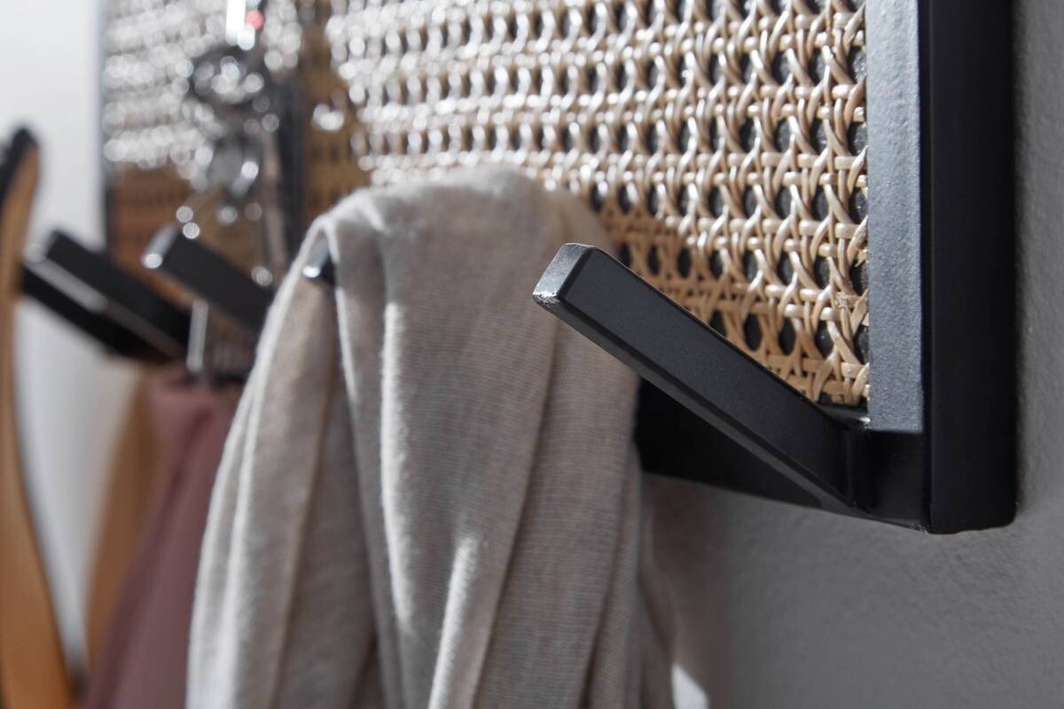 Garderobe natur schwarz pulverbeschichtet B/H/T: ca. 53x40x7,5 cm