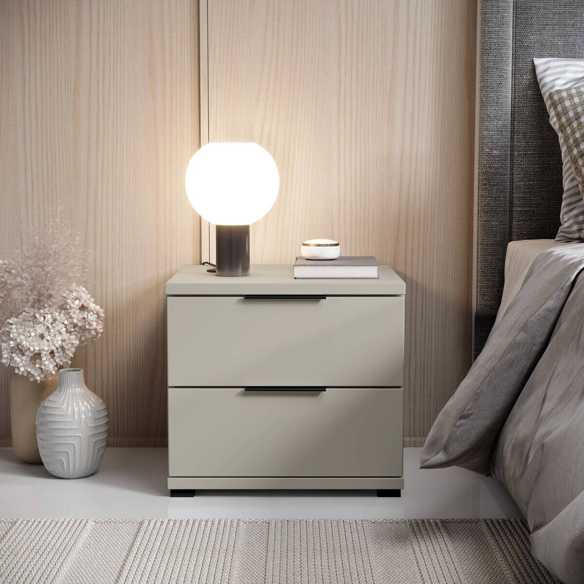 Nachtkonsole Salermo Kaschmirgrau B/H/T: ca. 46x43x42 cm