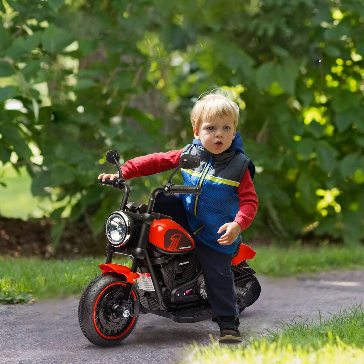HOMCOM Kinder-Elektromotorrad schwarz B/H/L: ca. 42x57x76 cm