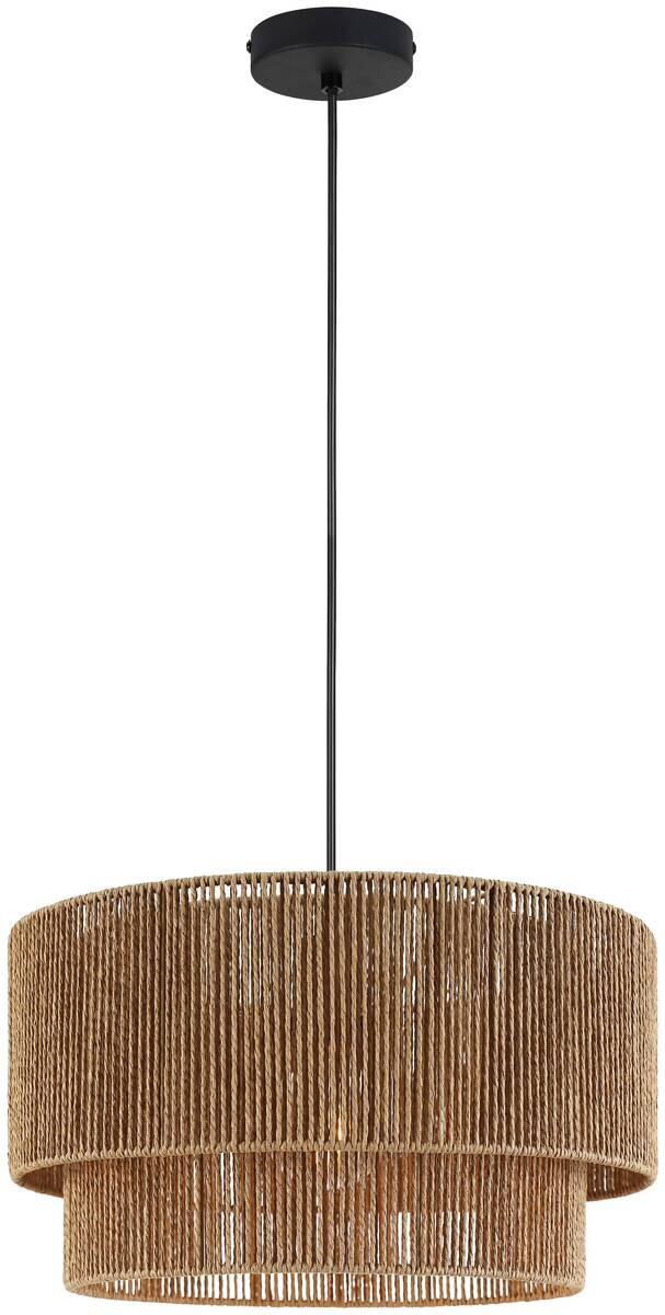 POCOline Pendelleuchte Carta schwarz natur Metall Papier H/D: ca. 120x40 cm E27 1 Brennstellen