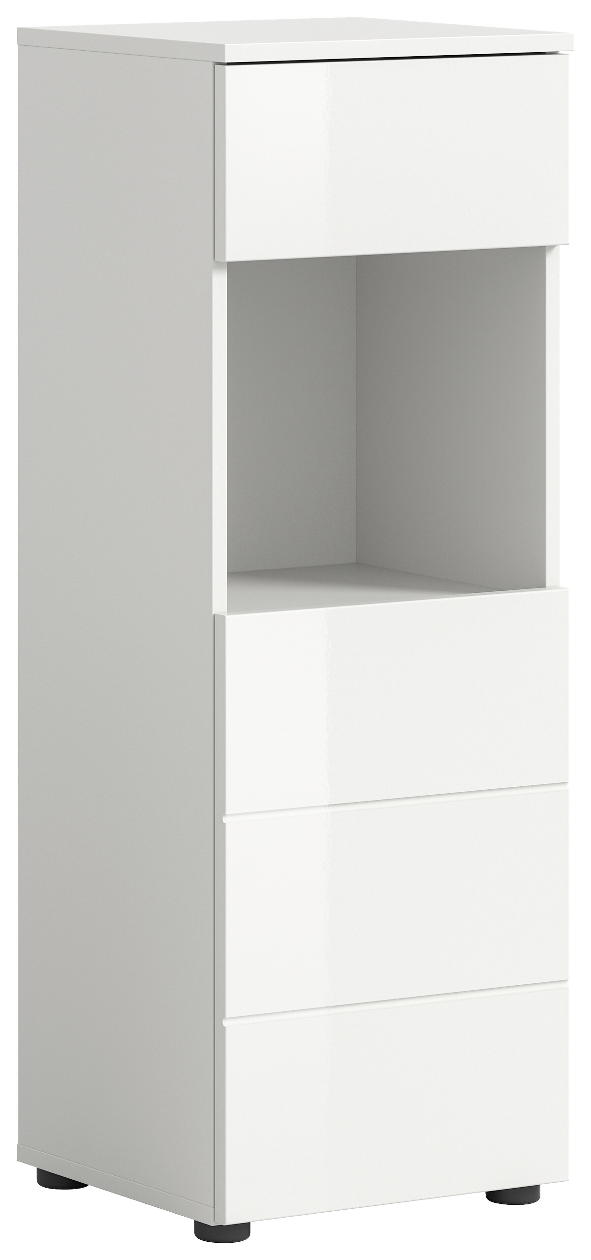 Badhochschrank VIRA weiß weiß Hochglanz B/H/T: ca. 38x106x34 cm