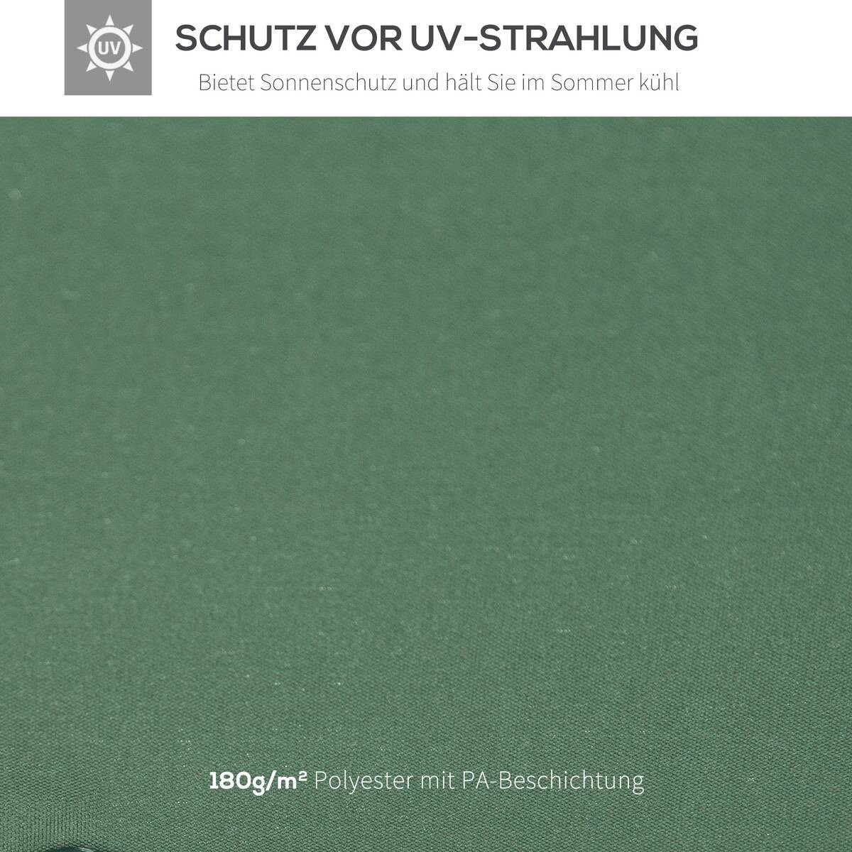 Outsunny Ersatzdach für Metallpavillon grün Polyester-Mischgewebe B/H/L: ca. 300x75x300 cm