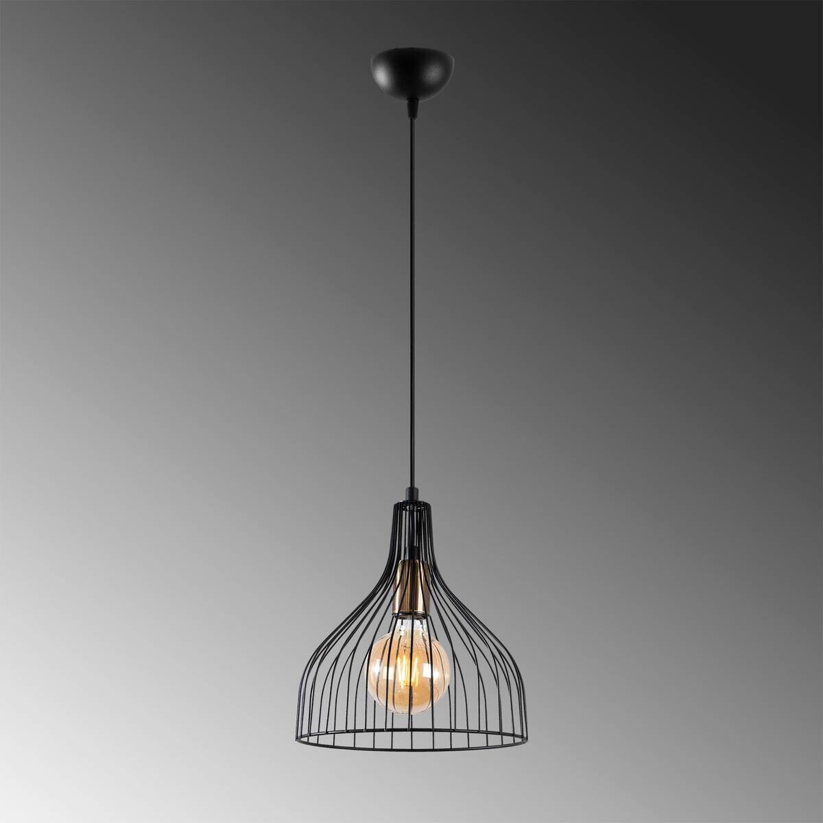 Opviq Pendelleuchte Cafu-11565 schwarz B/H/T/L/D: ca. 25x123x25x25x25 cm E27 1 Brennstellen